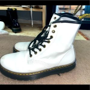 Womens White doc martens size 6!